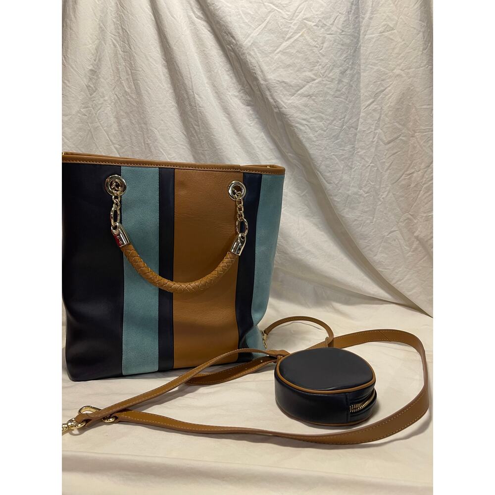 Talbot’s Striped Blue & Tan purse with cross body